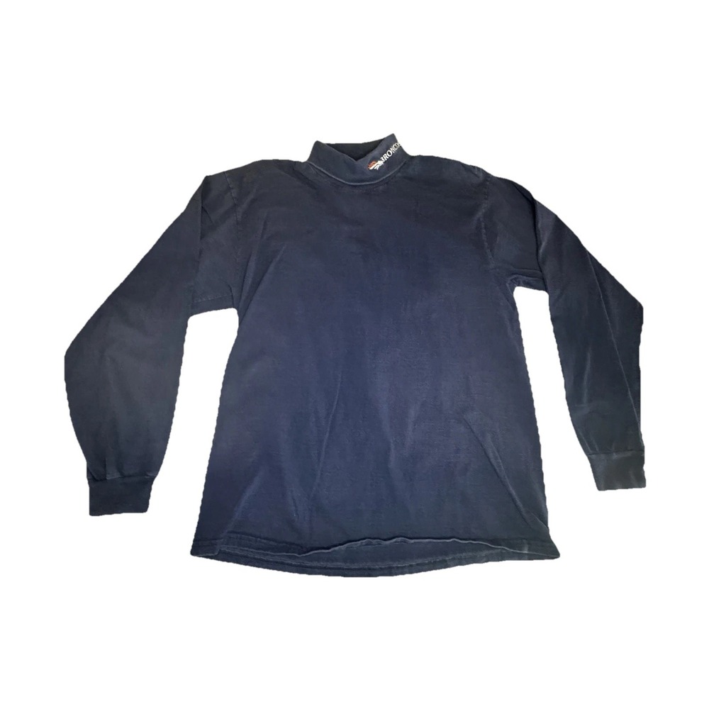 Denver Broncos Vintage Turtle Neck Sweat Shirt Old‎ School NFL 90's Size L